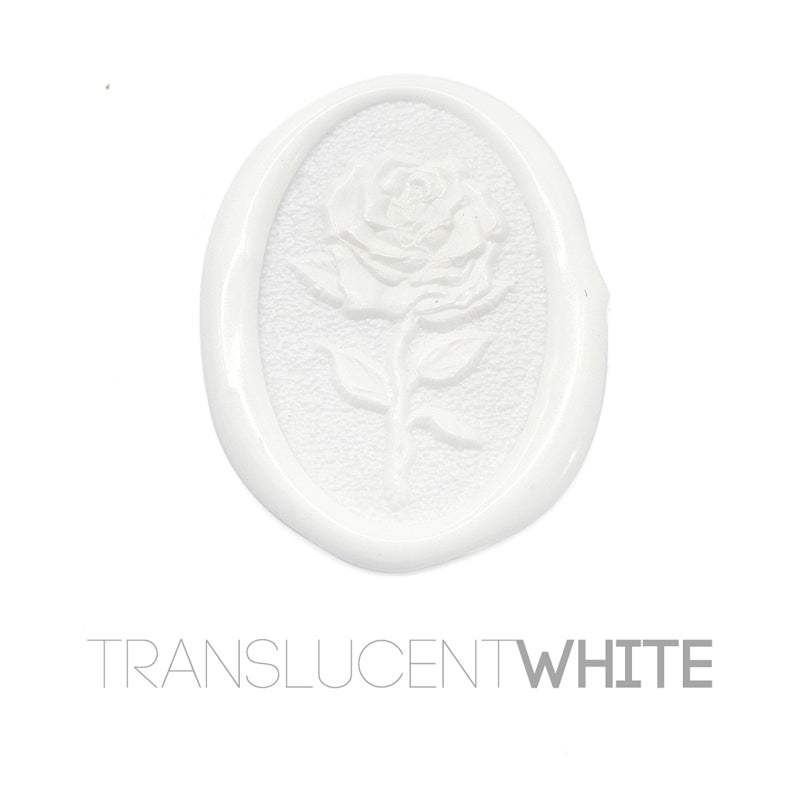a rose flower wax seal just to show the effect of Translucent White sealing wax sticks.