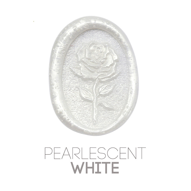 a rose flower wax seal just to show the effect of pearlescent white sealing wax sticks.