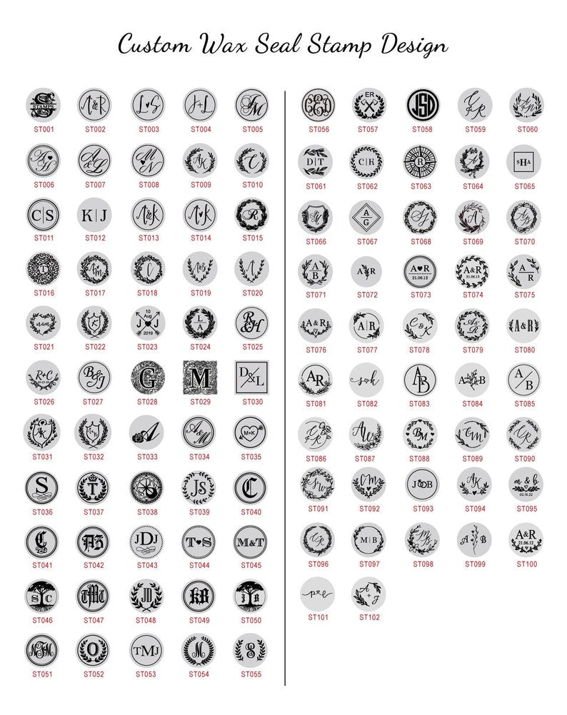 custom wax seal stamp designs