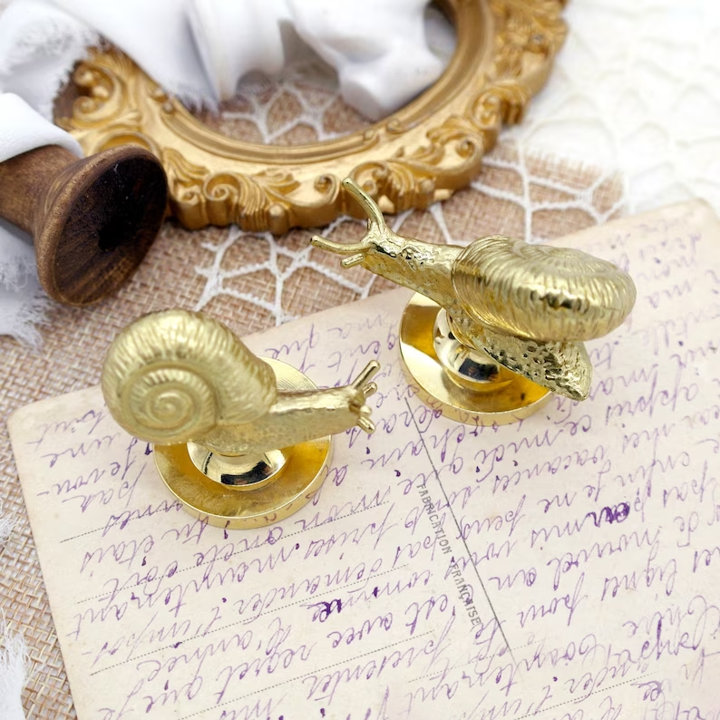 Snail Mail Wax Seal Stamp Brass Handle