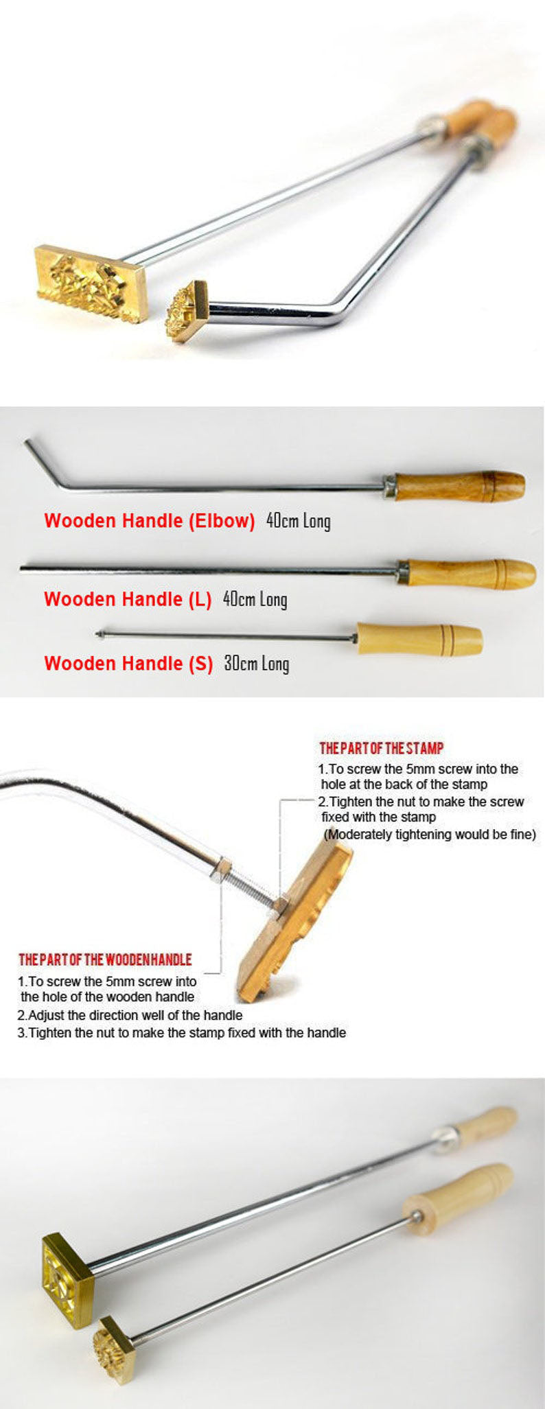 branding iron handle size