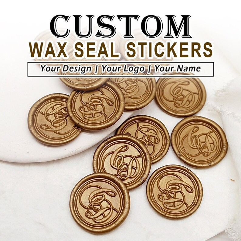 Custom Initials Wedding Wax Stickers