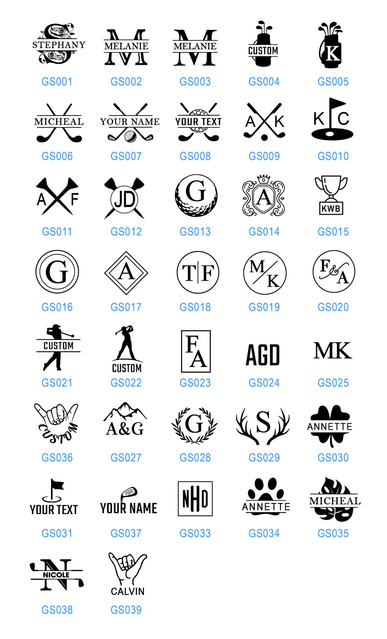 golf stamp designs