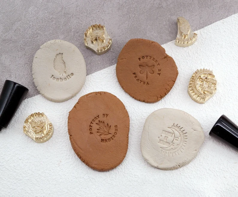 Brass Clay Stamp | Custom Initial Logo Stamps for Soap