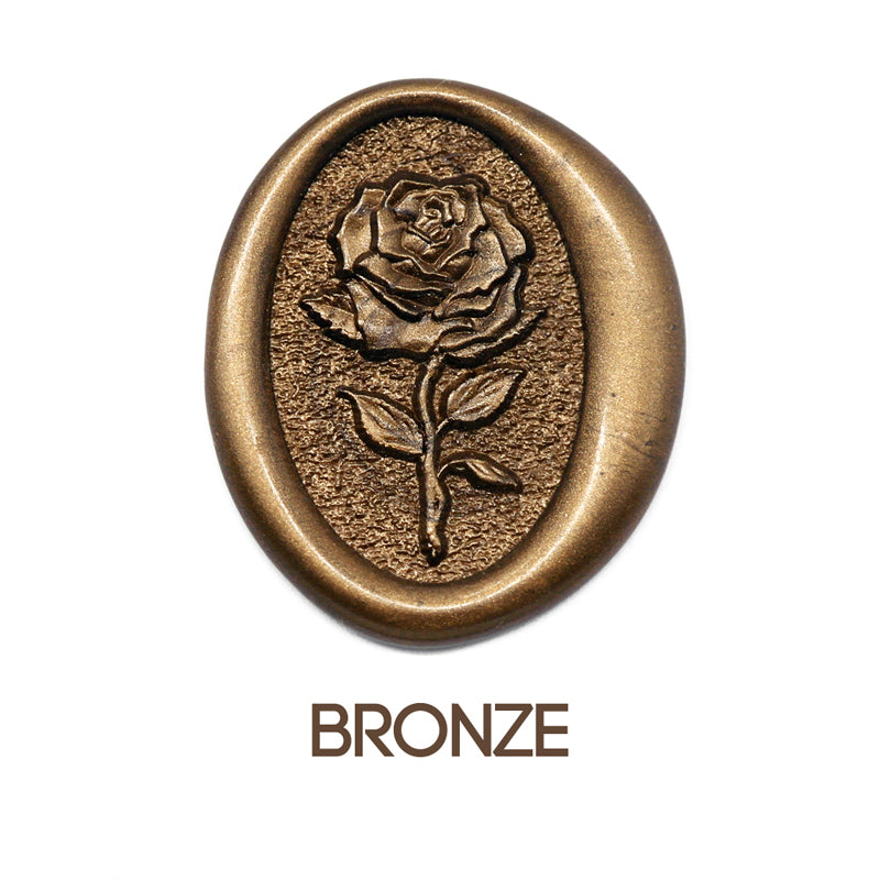 a rose flower wax seal just to show the effect of bronze sealing wax beads.