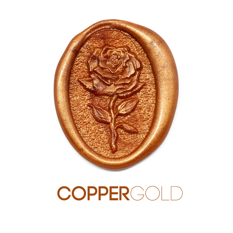 a rose flower wax seal just to show the effect of copper gold sealing wax sticks.