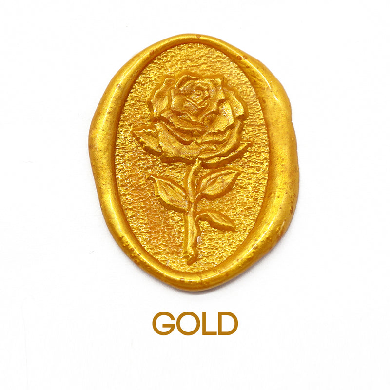a rose flower wax seal just to show the effect of gold sealing wax sticks.