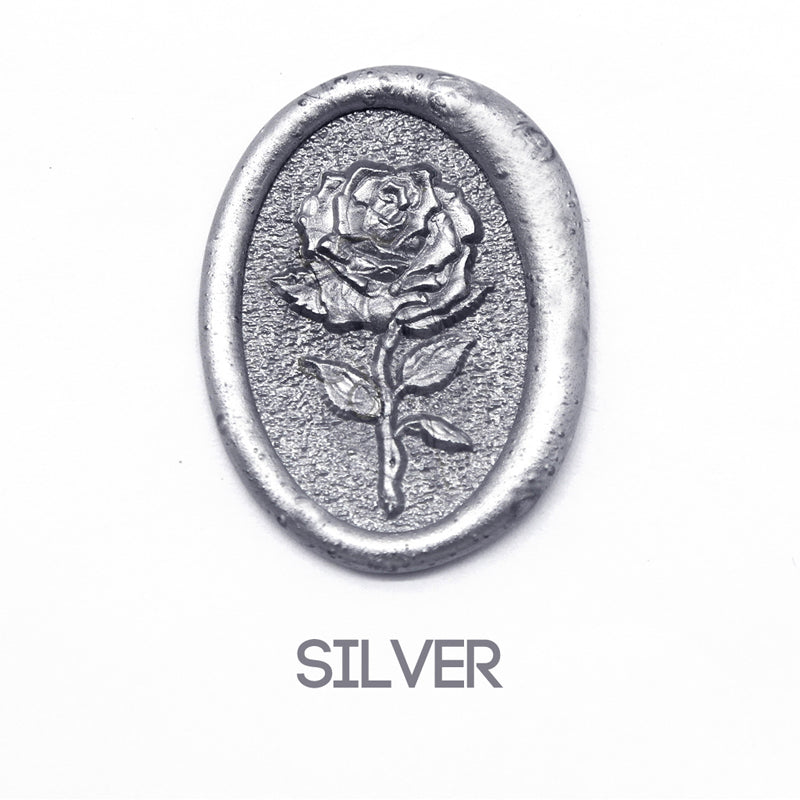 a rose flower wax seal just to show the effect of silver sealing wax sticks.