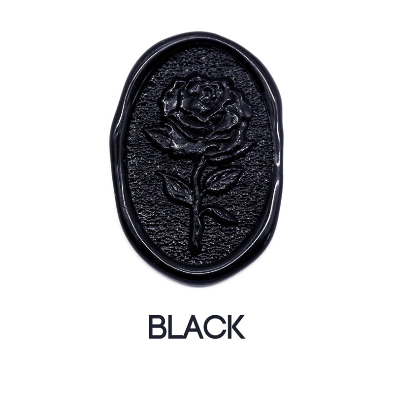 a rose flower wax seal just to show the effect of black sealing wax sticks.