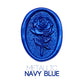 a rose flower wax seal just to show the effect of metallic navy blue dnight sealing wax beads.