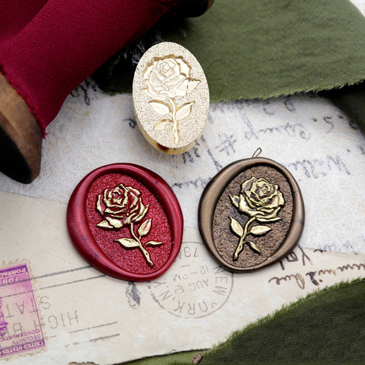 Wax Seal Stamp, created wax seals with rose design
