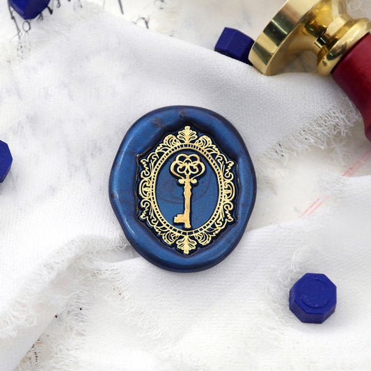 Wax Seal Stamp, created a wax seal with key in mirror design