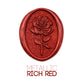 a rose flower wax seal just to show the effect of Metallic Rich Red sealing wax sticks.