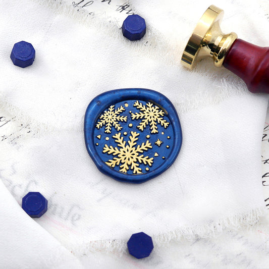 Wax Seal Stamp, created a wax seal with christmas snowflake design