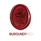 a rose flower wax seal just to show the effect of burgundy red sealing wax beads.