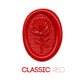 a rose flower wax seal just to show the effect of Classic Red sealing wax sticks.