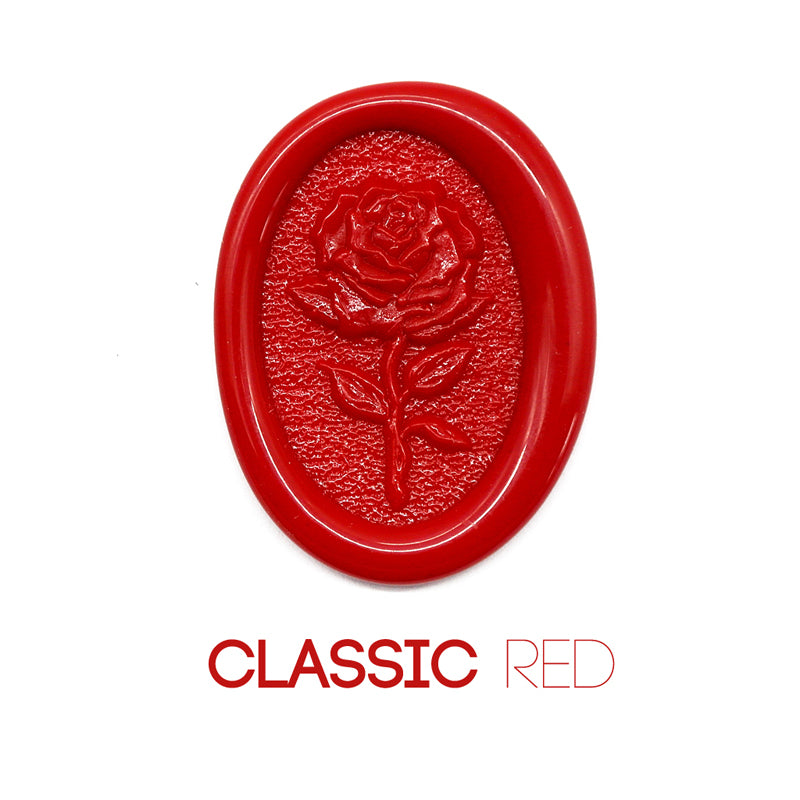 a rose flower wax seal just to show the effect of Classic Red sealing wax sticks.