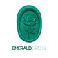 a rose flower wax seal just to show the effect of emerald green sealing wax beads.