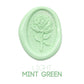 a rose flower wax seal just to show the effect of light mint green sealing wax sticks.