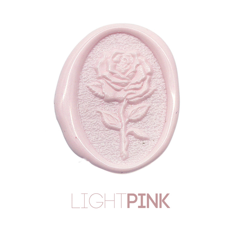 a rose flower wax seal just to show the effect of light pink sealing wax sticks.