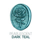 a rose flower wax seal just to show the effect of Pearlescent Dark Teal sealing wax sticks.