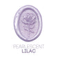 a rose flower wax seal just to show the effect of pearlescent lilac sealing wax beads.