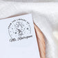 Custom your Book Stamp, with text from the library of your name, moon and hand graphic.