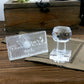 large acrylic soap stamp and small soap stamp samples showing its size and front details