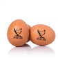 Custom Egg Stamps, with your name and hen graphic, imprinted on the farm eggs.