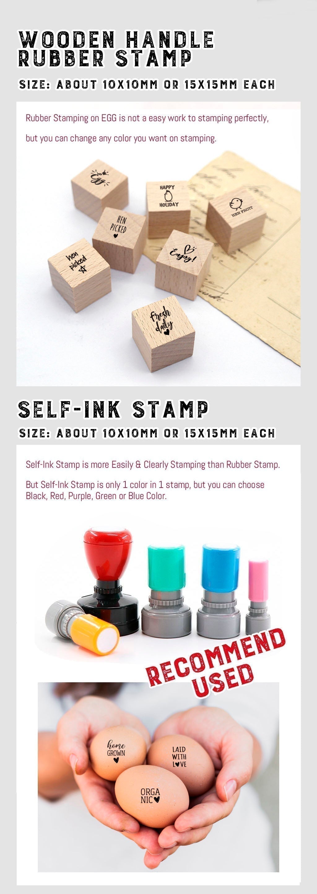 A sample to tell what's Self Inking Stamp and Rubber Stamp.