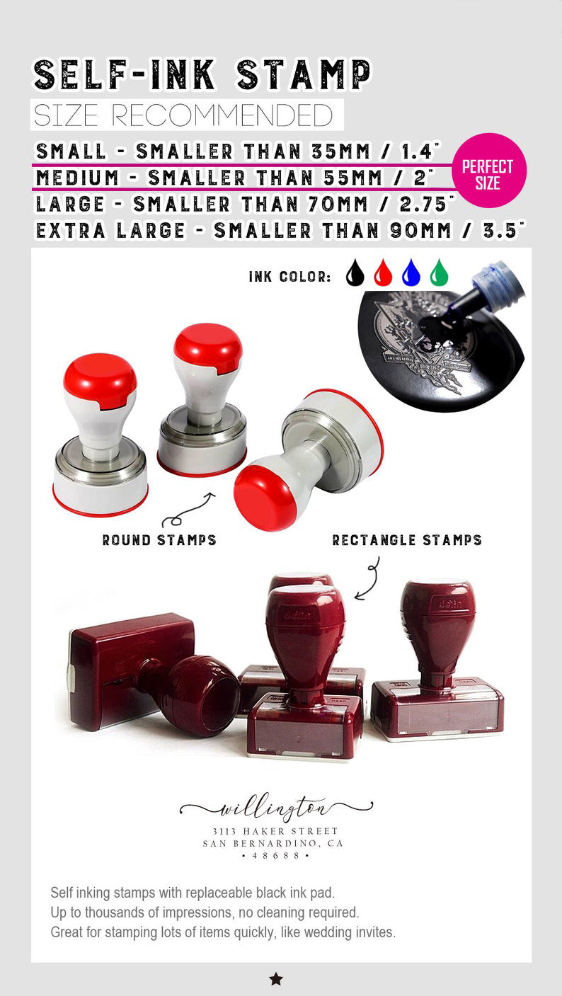 Custom Round Stamps - Personalize, Preview ... - Rubber Stamps