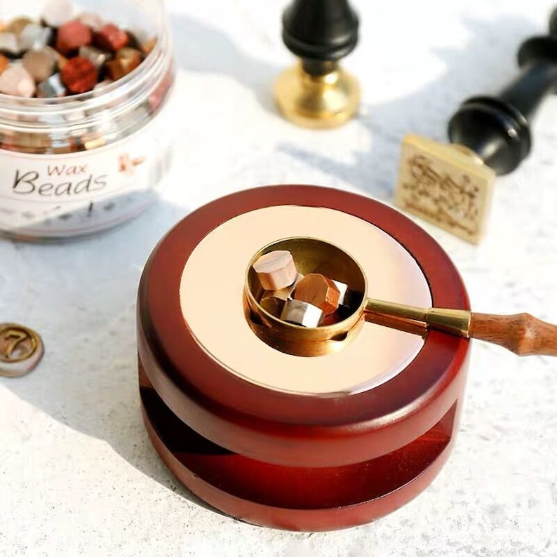 wax beads melting stove and spoon tool for making wax seals